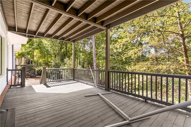 51 River Overlook Ct, Dawsonville, GA 30534 - wooden deck featuring view of scattered trees