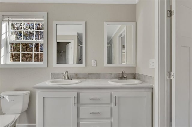 bathroom with vanity and toilet