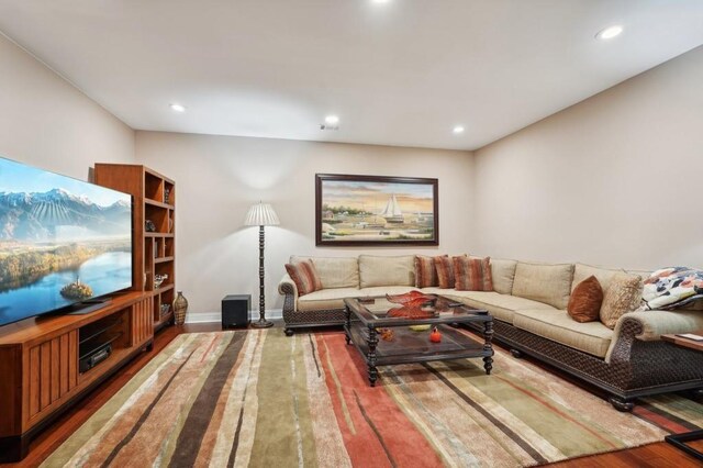 living room featuring hardwood / wood-style floors