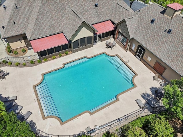 view of pool featuring a patio