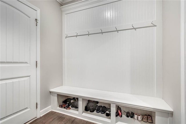4831 Miller Hill Rd, Buford, GA 30518 - mudroom featuring dark wood-style flooring and baseboards