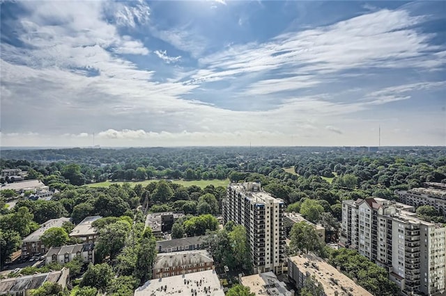 birds eye view of property with a view of city