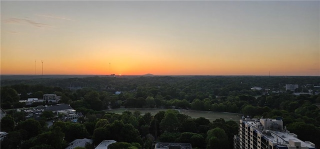 aerial view featuring a forest view