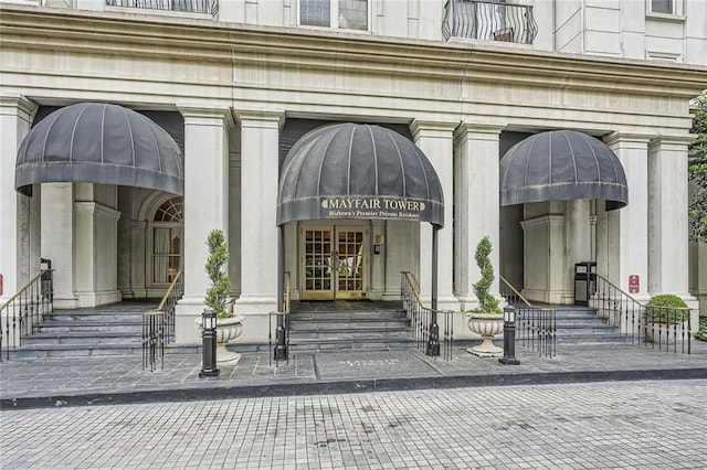view of exterior entry with french doors