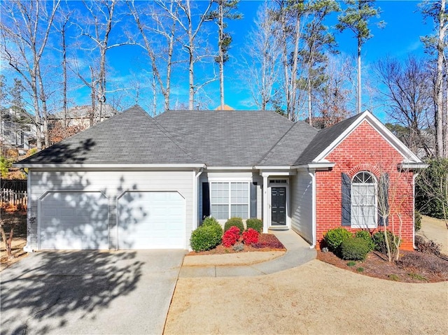 ranch-style home with a garage