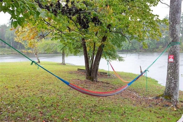 view of yard featuring a water view