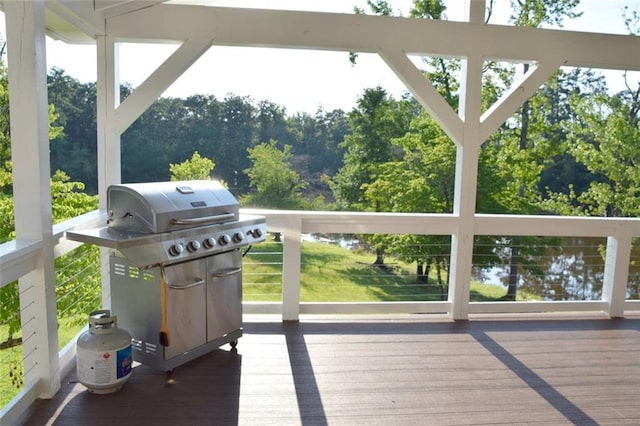 deck with grilling area