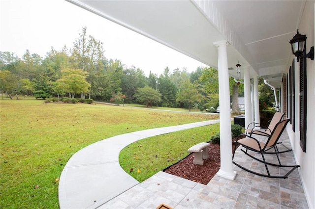 view of patio with a porch