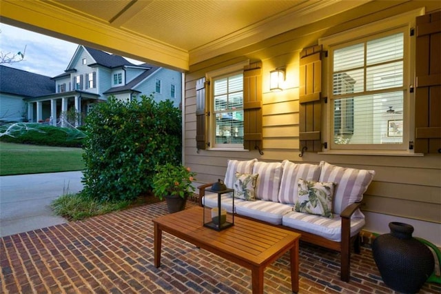 view of patio with outdoor lounge area