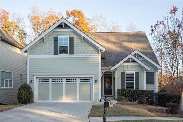 view of front of house with a garage