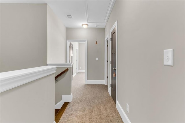 1547 Cambridge Pl, Marietta, GA 30062 - hallway featuring attic access, carpet, and baseboards
