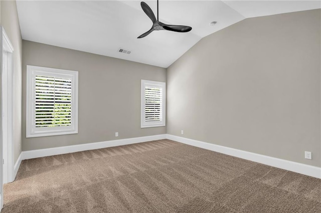 1547 Cambridge Pl, Marietta, GA 30062 - carpeted spare room featuring lofted ceiling, a ceiling fan, and baseboards