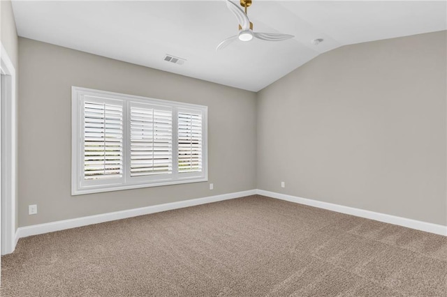 1547 Cambridge Pl, Marietta, GA 30062 - empty room with carpet flooring, lofted ceiling, baseboards, and a ceiling fan
