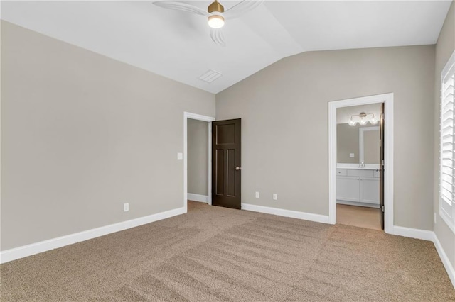 1547 Cambridge Pl, Marietta, GA 30062 - unfurnished bedroom with vaulted ceiling, carpet, baseboards, and ensuite bathroom