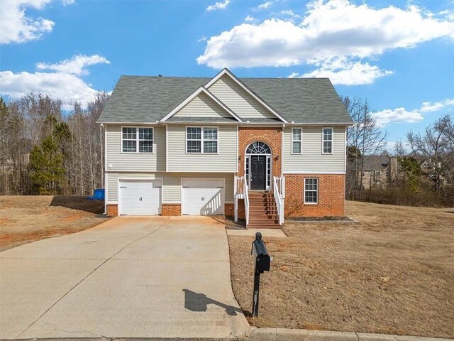 bi-level home with a garage