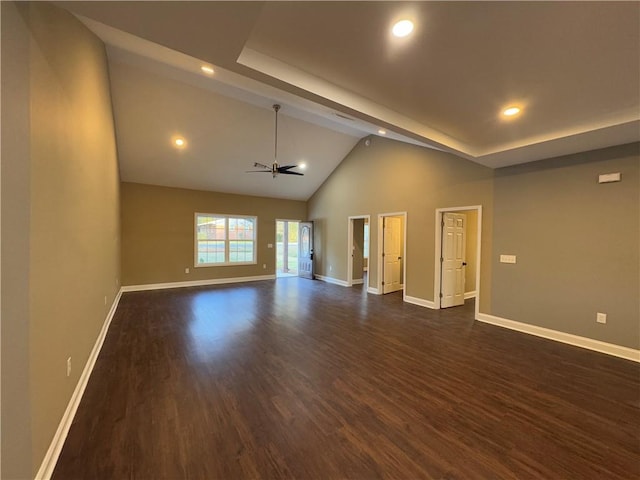 unfurnished room featuring dark wood-type flooring