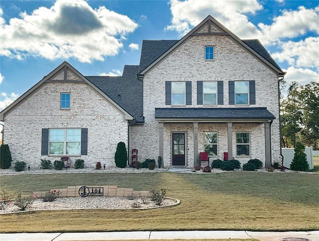 craftsman inspired home featuring a front yard