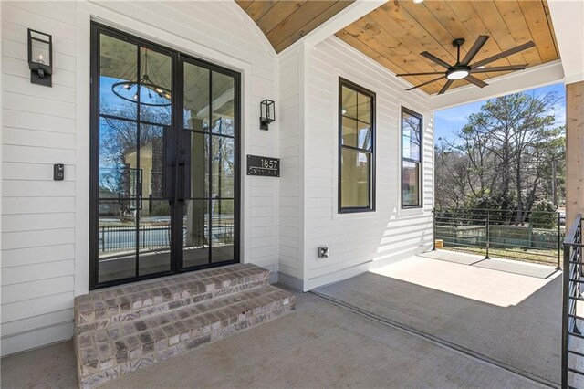 1857 Defoor Ave, Atlanta, GA 30318 - property entrance featuring a porch and ceiling fan