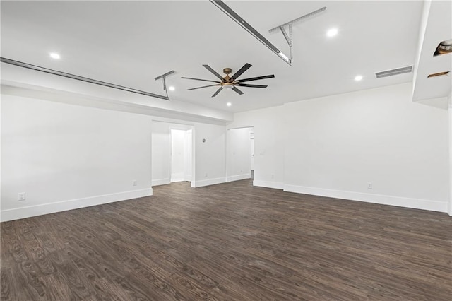 1857 Defoor Ave, Atlanta, GA 30318 - unfurnished room with recessed lighting, baseboards, and dark wood-style floors