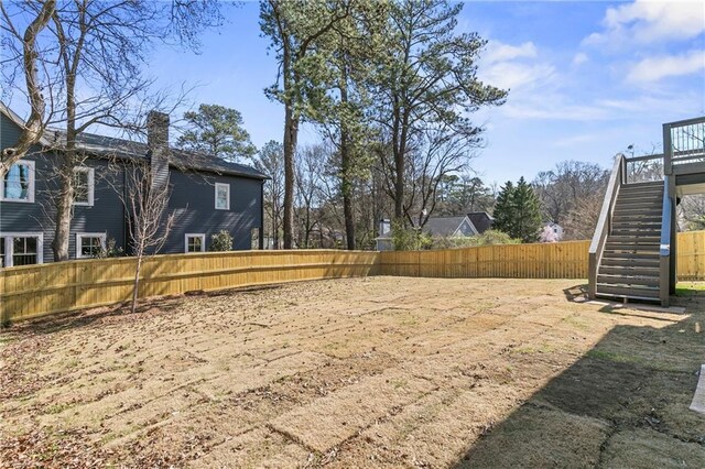 1857 Defoor Ave, Atlanta, GA 30318 - view of yard featuring stairway and a fenced backyard