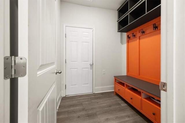 372 Garnet Dr, Acworth, GA 30101 - mudroom featuring wood finished floors and baseboards