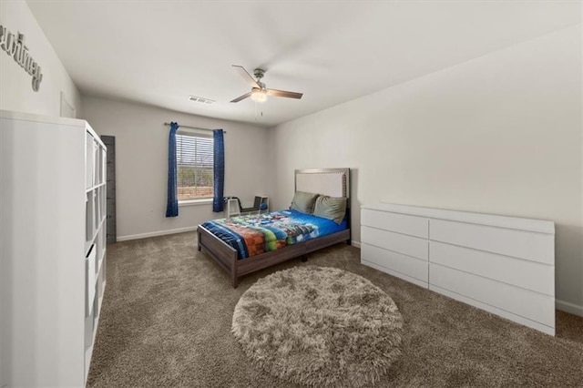 372 Garnet Dr, Acworth, GA 30101 - bedroom with carpet flooring, baseboards, and ceiling fan