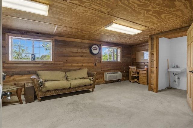 14501 Woolsey Rd, Hampton, GA 30228 - sitting room with a wall mounted air conditioner and concrete flooring