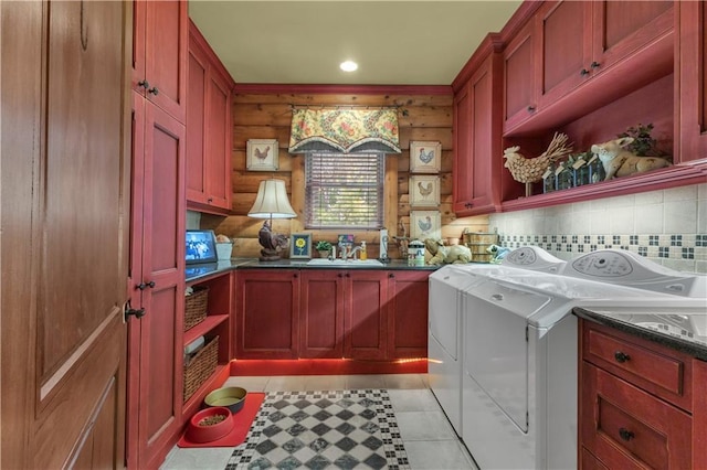 14501 Woolsey Rd, Hampton, GA 30228 - laundry area featuring cabinet space, washer and clothes dryer, and recessed lighting