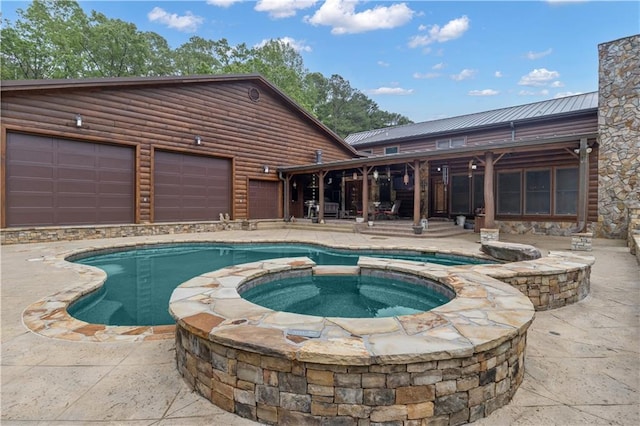14501 Woolsey Rd, Hampton, GA 30228 - view of pool featuring a patio and a pool with connected hot tub