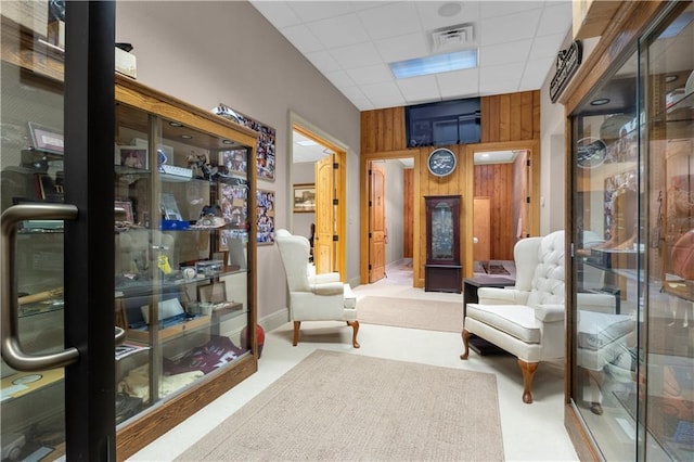 14501 Woolsey Rd, Hampton, GA 30228 - living area with a paneled ceiling and wooden walls
