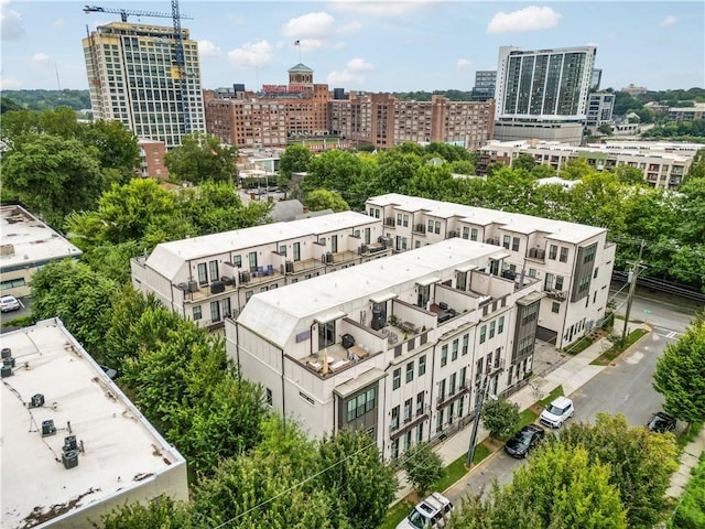 drone / aerial view with a view of city