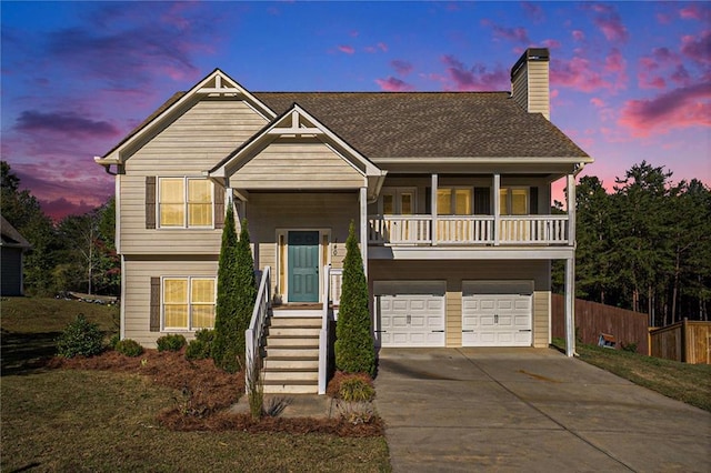 view of front facade featuring a garage