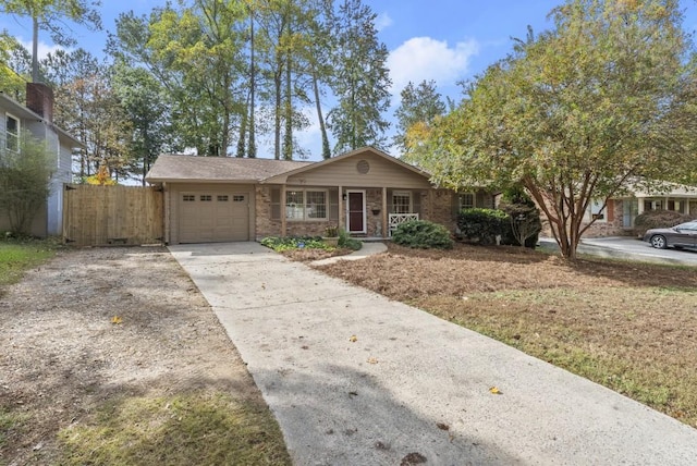 single story home featuring a garage