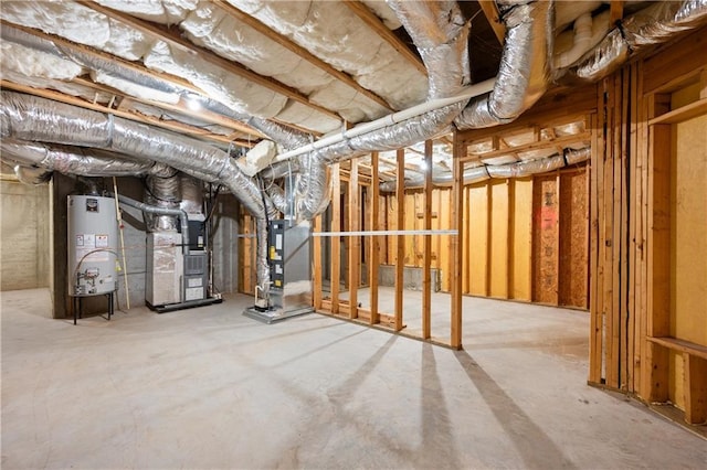 2595 Glaramara Ter, Cumming, GA 30041 - unfinished basement featuring gas water heater and heating unit