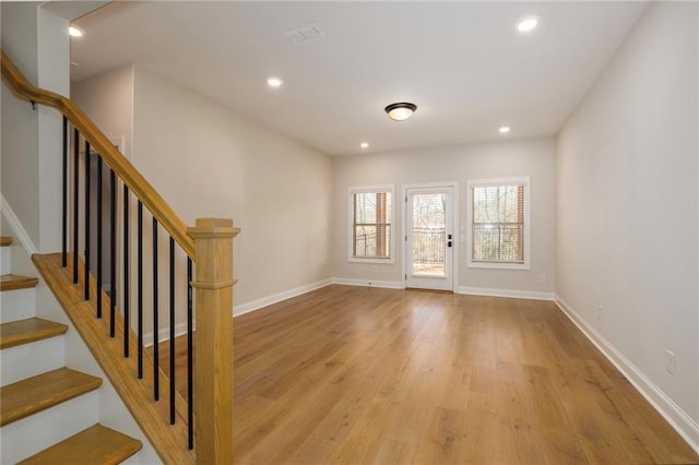 entrance foyer featuring light hardwood / wood-style floors