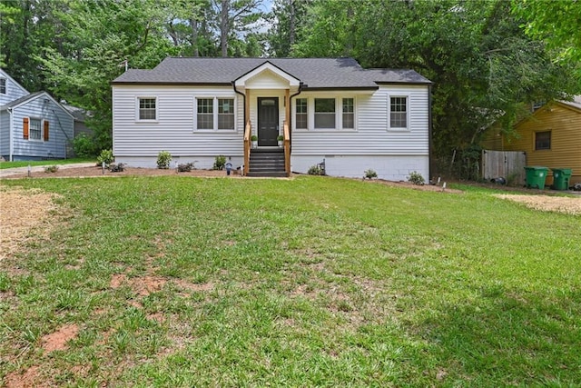 view of front of house featuring a front yard