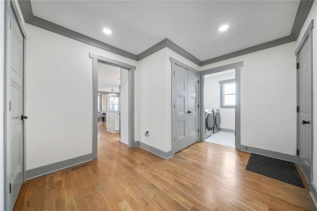 office space with wood-type flooring