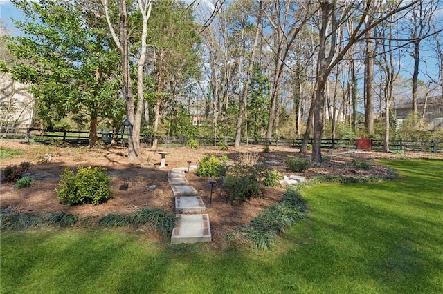 view of yard featuring fence