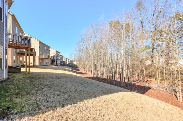 view of yard featuring a deck