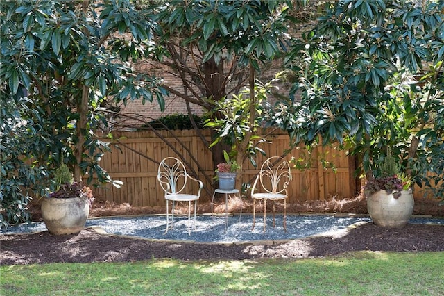 view of yard featuring fence