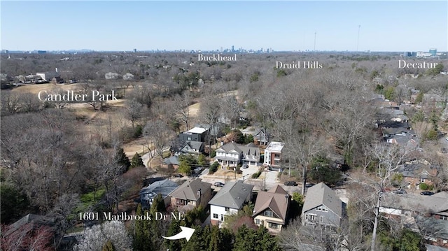 bird's eye view with a residential view