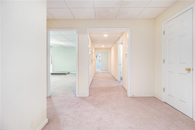 hallway with light carpet