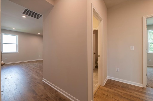 hall featuring hardwood / wood-style floors