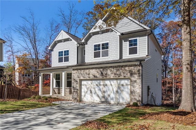 craftsman-style home featuring a garage