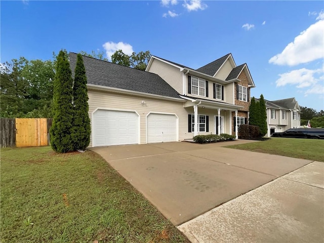 617 Kyles Cir, Hiram, GA 30141 - view of front of home featuring a garage, concrete driveway, and a porch