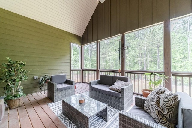 sunroom / solarium featuring an outdoor living space