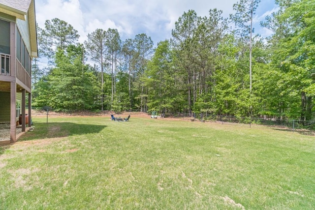 view of yard with fence