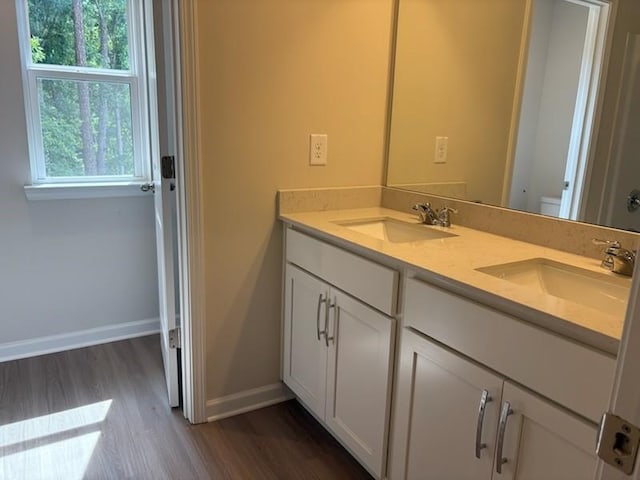 30 Riverrock Trl, Dallas, GA 30157 - bathroom featuring wood finished floors and double vanity