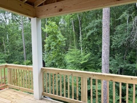30 Riverrock Trl, Dallas, GA 30157 - wooden terrace with a forest view
