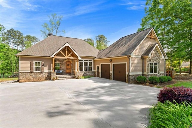 274 Ramey Rd, Westminster, SC 29693 - craftsman-style house featuring stone siding, an attached garage, concrete driveway, and roof with shingles